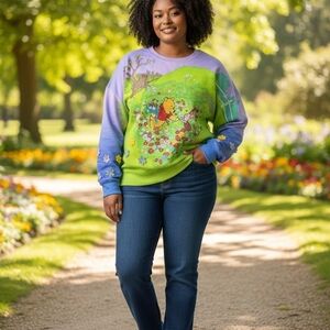 Disney Winnie the Pooh Embroidered Oversized Sweatshirt XL